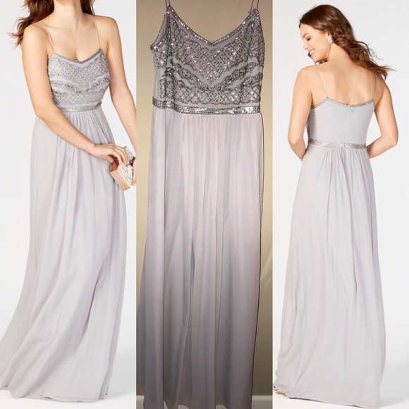 adrianna papell chiffon dress